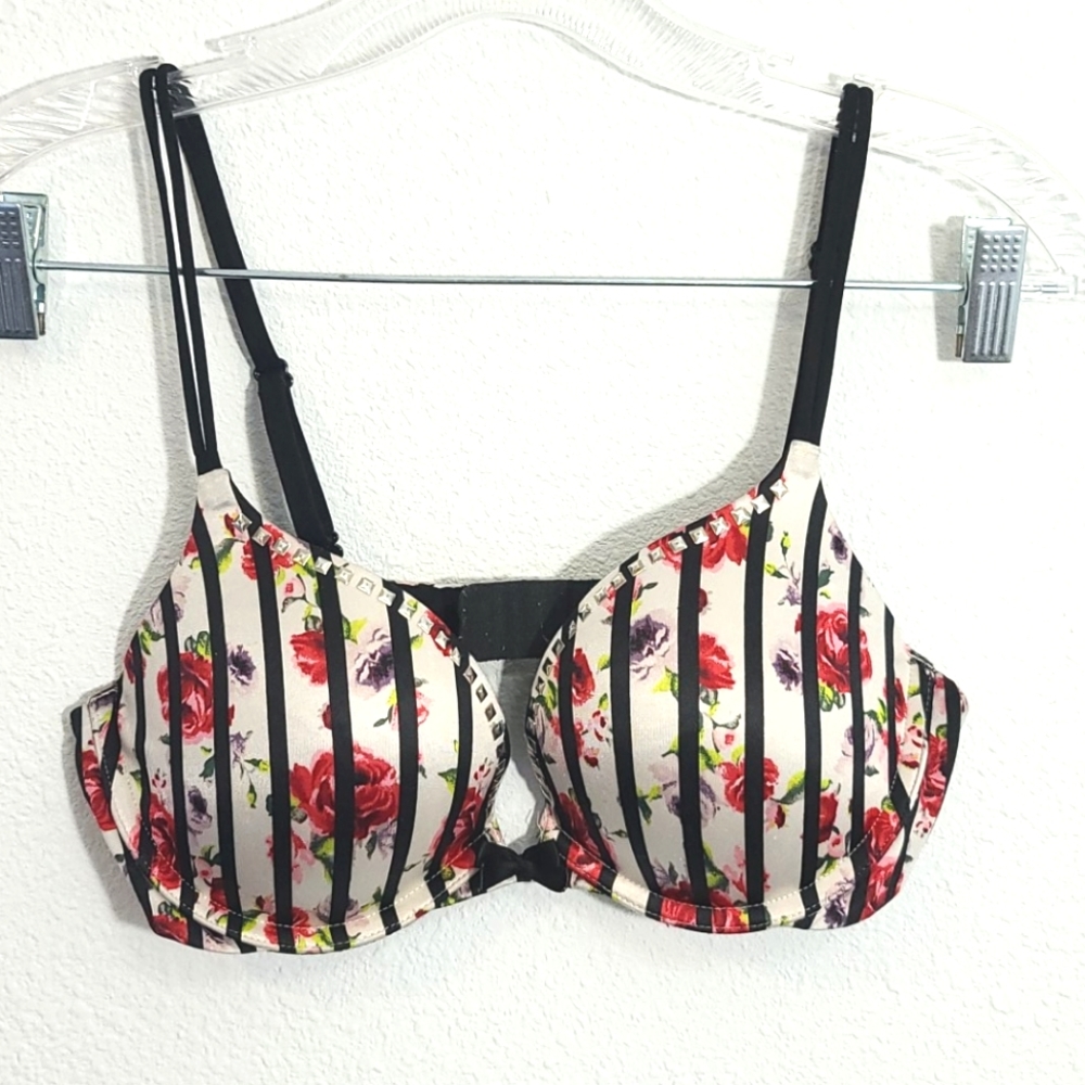 Victoria's Secret Floral Striped Bra